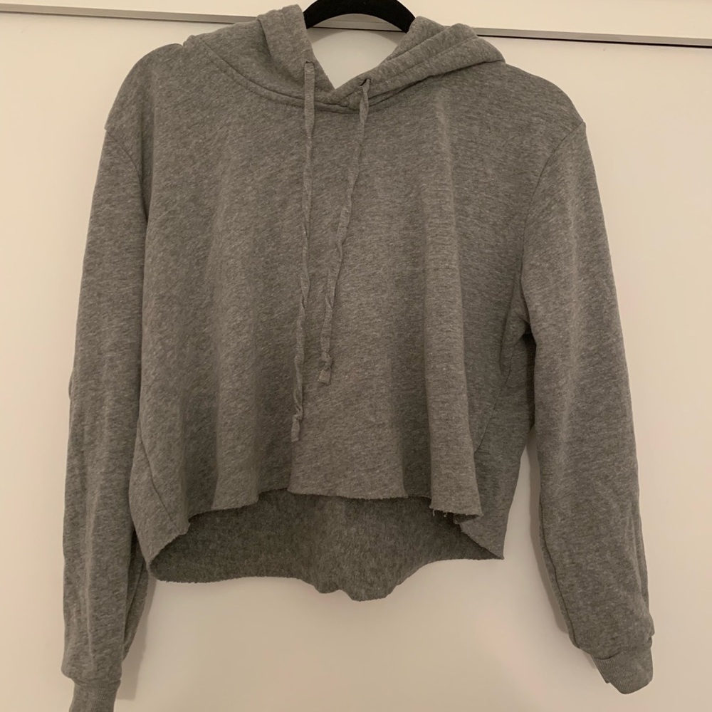 BRANDY MELVILLE gray cropped hoodie